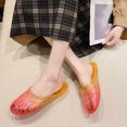 thumbnail image 7 of Abomasnow Womens Jelly Shoes, White Jellies Sandals Glitter Clear Flats Slip On Summer Beach Slippers Transparent Closed Toe Soft Slide, 7 of 7