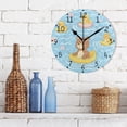 thumbnail image 3 of Cute Bear Floating on Rubber Duckies Round Wall Clock Silent Analog Battery Operated Black Pointer Home Decor 9.84" Diameter, 3 of 11
