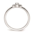 thumbnail image 2 of Diamond2Deal 14k White Gold Beaded Edge Petite 3-Stone 1/15 carat Round Diamond Complete Promise/Engagement Ring for Women Size- 7, 2 of 5