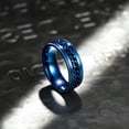 thumbnail image 2 of Anillo King Will Intertwine Spinner de acero inoxidable azul de 8 mm, 2 of 7