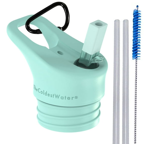 The Coldest Water Insulated Standard Mouth Size 2.0 - Sports Straw Cap Flip Top Lid - Multi-Compatible with Standard Mouth Size Stainless Steel Water Bottles (Oceanic Mint Green)