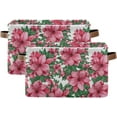 thumbnail image 2 of Storage Basket Pink Flowers Storage Bin with Handle , Large Storage Cube Collapsible for Shelves Closet Bedroom Living Room 1PC Decor Gifts, 2 of 7