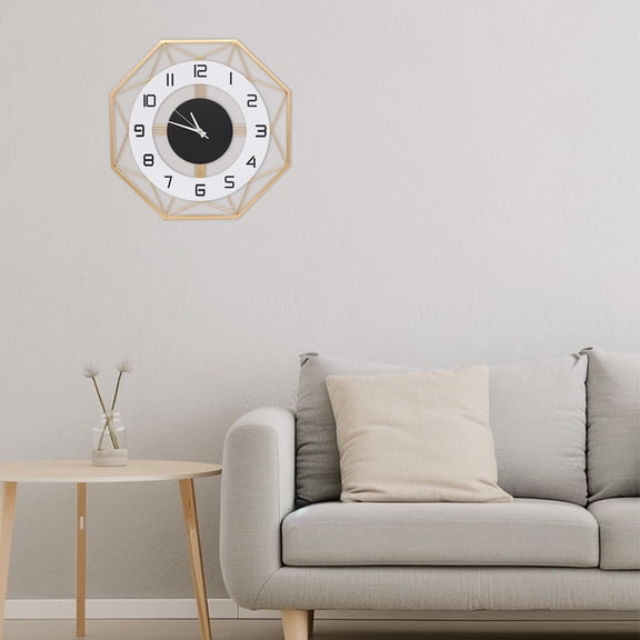DENEST Large Wall Clock,Silent Non Ticking Modern Decorative Wall Clock,Analog Wall Watch for Living,Bedroom,Kitchen,Office,Indoor Wall Decor,17 Inch