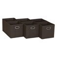 thumbnail image 1 of Household Essentials Marron Lot de 6 Bacs de Rangement en Tissu avec Poignée, 1 of 5