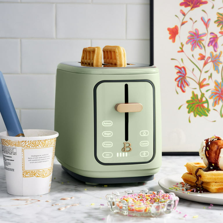 Beautiful 2 Slice Toaster with Touch-Activated Display, Sage Green by Drew  Barrymore 