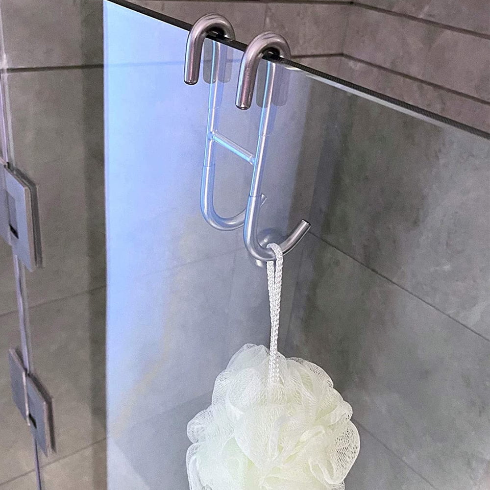 Over Door Hooks for Bathroom Frameless Glass Shower Door Zeafree 2-Pack Shower Door Hooks Towel Hooks 