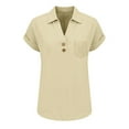 thumbnail image 5 of Vinsonshop Women's Polo Shirts Short Sleeve V Neck Summer Tops Business Casual Collared Shirts Loose Tees (S-3XL), 5 of 9