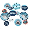 Big Dot of Happiness Shark Zone - Jawsome Party or Birthday Party Giant Circle Confetti - Party Décor - Large Confetti 27 Count