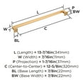 thumbnail image 6 of Amerock Lintel 12-5/8 inch (320mm) Center-to-Center Champagne Bronze Cabinet Pull, 6 of 7