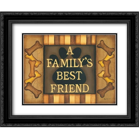 Best Friend 2x Matted 24x20 Black Ornate Framed Art Print by Lewis,