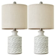 Oneach Ceramic Table Lamps Set of 2 for Living Room Bedroom 18.12 Farmhouse Bedside Nightstand Lamps