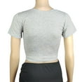 thumbnail image 5 of Women’s Ruched Fornt Short Sleeve Shirts Basic Slim Fitted Crop Tops Stretchy Athletic Tee Shirt Y2K Streetwear, 5 of 6