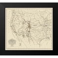 thumbnail image 2 of Mclean 13x12 Black Modern Framed Museum Art Print Titled - United States and Territories West of Mississippi, 2 of 5