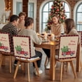 thumbnail image 5 of Merry Christmas Winter Chair Covers Set of 4 Red Truck Red Plaid Xmas Linen Chair Back Covers Stretch Removable Washable Slipcovers Protector for Dining Room Kitchen Party Decor, 5 of 5