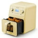 thumbnail image 1 of BUYDEEM F51 Freidora de aire 8 en 1 4.2QT, horno de freidora de aire de encimera retro con ventana visible, recordatorio de batido, control de un toque con pantalla LCD, amarillo suave, 1 of 5