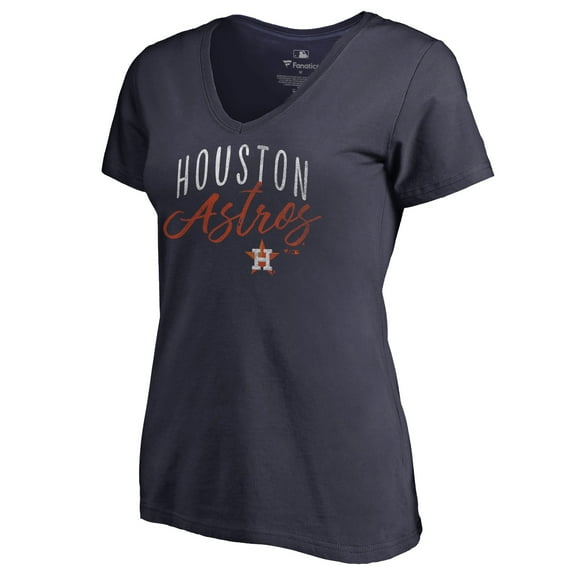Women's Navy Houston Astros Graceful V-Neck T-Shirt