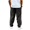 thumbnail image 5 of Men's Vintage Corduroy Drawstring Pants with Embroidered Label - Loose Fit Straight Leg Casual Pants for Daily, Streetwear, and Light Outdoor ActivitiesBlackL, 5 of 7