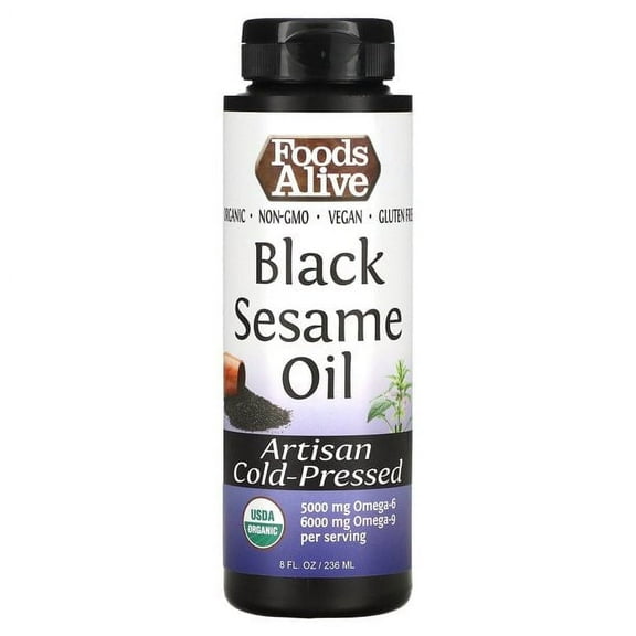 Foods Alive Organic Black Sesame Oil -- 8 fl oz