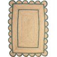 thumbnail image 1 of Shree Exports Hand Woven Farmhouse Jute Area Scalloped Rug (Green Scallop Rug, 3x5 Feet), 1 of 4