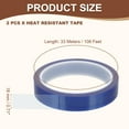 thumbnail image 2 of Uxcell PET Heat Tape  High Temp Resistant Transfer Tape for Sublimation PCB Masking Wire Splicing DIY Crafts 18mm x 33m 2 Blue, 2 of 7