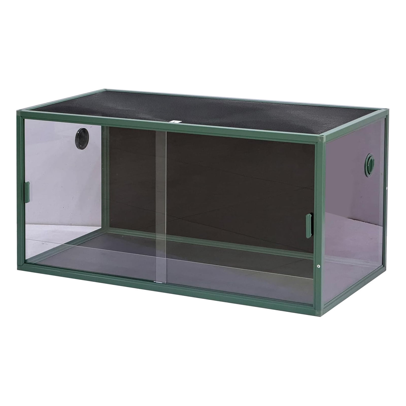 Spacious 120 Gallon Reptile Enclosure - 4x2x2 ft Front Opening Cage for Bearded Dragons & Snakes, Heavy-Duty Screen Top, Easy Assembly & Maintenance Terrarium, Dark Green Color