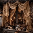 thumbnail image 4 of Lilixerw Halloween Creepy Gauze Table Runner, Earth Tone Crinkle Fabric Drape, for Table, Mantel, Archway and Party Setup, 35.43x70.86 inch, 2 Pack, 4 of 6