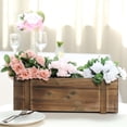 thumbnail image 2 of Efavormart 18x6'' Natural Smoked Brown Rectangle Wood Box DIY Rustic Wooden Planter Boxes With Plastic Liner For Wedding Party, 2 of 11