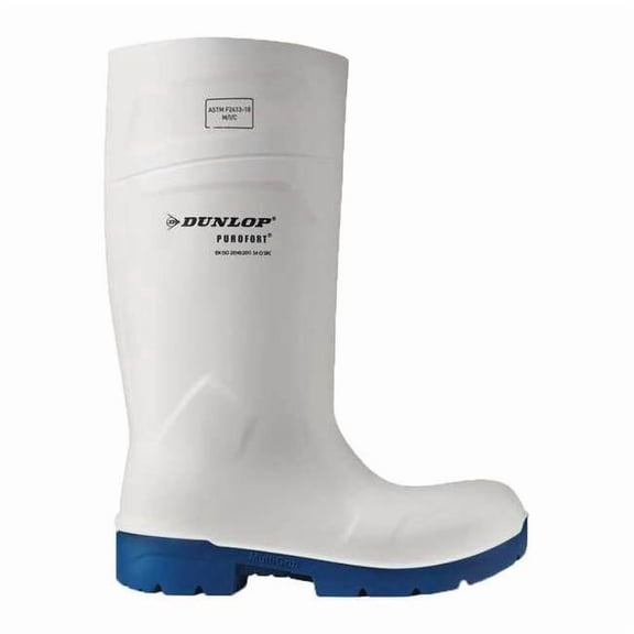Dunlop Unisex Tall Rubber Boots, Steel Toe, Blue, White, 15 6113155