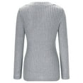 thumbnail image 6 of Xunlbb Tops for Women Trendy Women's Winter New Long Sleeve V-neck Metal Buckle Decorative Top T-shirt Women's Long Sleeve V-neck Top/shirt S-2XL Great Gifts for Less, 6 of 6