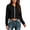 Black, variant on Ruffle Hem Cropped Sweatshirt for Women Lightweight Full Zip Solid Color Cardigan Coat Relaxed Casual Long Sleeve Fall Hoodies M