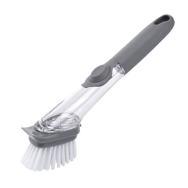 1pcs+4 Head Cleaing Brush Plate Washing Brush With Liquid Dispenser