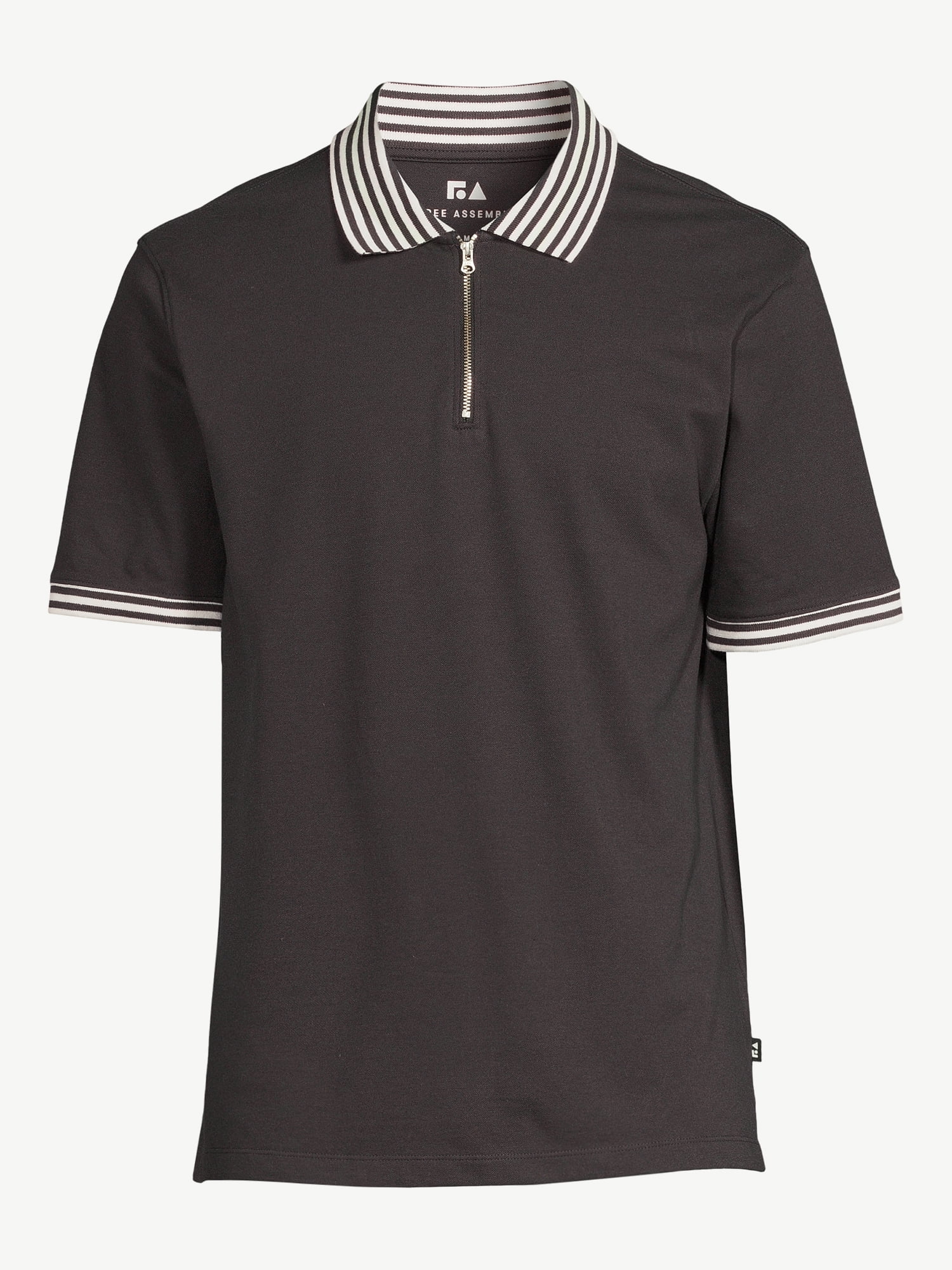 【関送無料】   Stretch Pique Tipping ポロシャツ Free Assembly Men's Tipped Stretch Pique Zip Polo Shirt with