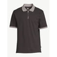 thumbnail image 5 of Free Assembly Men's Tipped Stretch Pique Zip Polo Shirt with Short Sleeves, 5 of 6