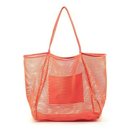

Beach Bag Mesh One Shoulder Tote Bag Ladies Hand Wash Swimming Clothing Storage Pocket