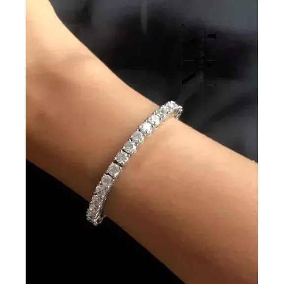 8Ct Round Cut Lab-Created Diamond Women's Tennis Bracelet 14K White Gold Plated
