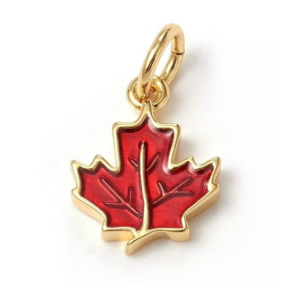 U8MO 10x Enamel Red Maple Leaf Charms Dangle Pendants for Jewelry Making DIY Craft