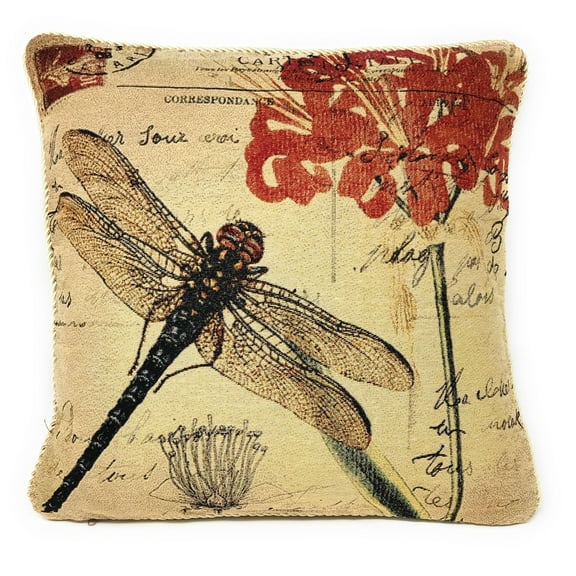 DaDa Bedding CC-15041 Dragonfly Dream Woven Cushion Cover, 18-Inch