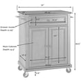 thumbnail image 7 of Bowery Hill Traditional Wood Kitchen Cart with Granite Top in White/Black, 7 of 7