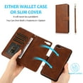 thumbnail image 4 of iPhone 7 Plus/iPhone 8 Plus Case, Allytech Detachable Case Support Magnetic Car Mount Case with Lanyard Wallet Vegan Leather Shockproof Stand Case for iPhone 7 Plus/ iPhone 8 Plus(5.5"), Brown, 4 of 8