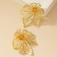 thumbnail image 4 of Chunky Gold Exaggerated Flower Dangle Earrings, Trendy Punk Geometry Large Stud Earrings, Street Hip Hop Statement Jewelry for Women, 4 of 14