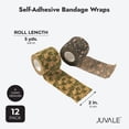 thumbnail image 4 of 12-Rolls Self Adherent Bandage Wrap, Vet Tape - 2 in x 5 Yds Breathable, Elastic Cohesive Wrap Tape for Wrist, Swelling, Sports, Tattoo (Camo Designs), 4 of 8