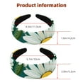 thumbnail image 3 of 2 Pack Daisy Headbands for Women Fashion Wide Headband Yoga Workout Head Bands Hair Accessories Band, 3 of 6