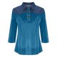 thumbnail image 3 of Camisetas de Manga Larga de Negocios Casual para las Mujeres Slim-Fitting Gold Velvet Denim Patchwork Pullover, Camisetas de Manga Larga de las Señoras para el Trabajo Diario de la Oficina, 3 of 7