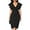 Black, variant on Women's Deep V Neck Ruffle Sleeve Sheath Casual Formal Party Work Faux Wrap Dress