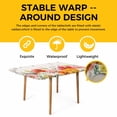 thumbnail image 4 of Pink Yellow Floral Table Cloths for 3 Foot Rectangle Tables, Spring Flowers Elegant Pastoral Leaves Patio Waterproof Elastic Fitted Tablecloths, Washable Rectangular Table Cover for Camping, 4 of 8