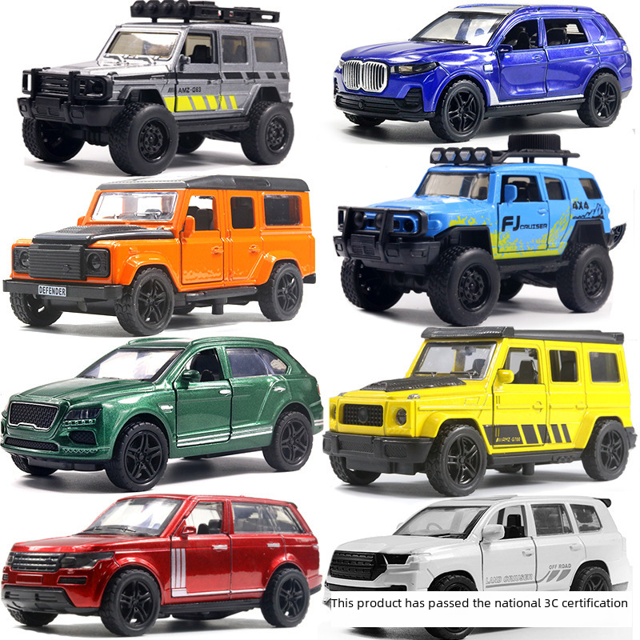 Modelo de coche todoterreno de aleación de gran tamaño, simulación de coche de juguete para niños, decoración de coche para niño