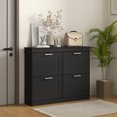 thumbnail image 2 of HOMCOM Narrow Shoe Cabinet for Entryway with Flip Drawers Adjustable Shelf, 2 of 10
