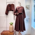 thumbnail image 6 of Elegant Women's Floral Printed Loose Fit Long Sleeve Tunic and Pants Two Piece Outfit Set, 6 of 8