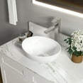 thumbnail image 4 of Sinber 16" x 13" x 5.5" White Oval Ceramic Countertop Bathroom Vanity Vessel Sink BVS1613A-OK, 4 of 11