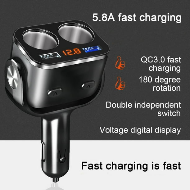 Car Charger Cigarette Lighter Double Power Adapter Socket Splitter – Mobile  Accessories B-SPIN